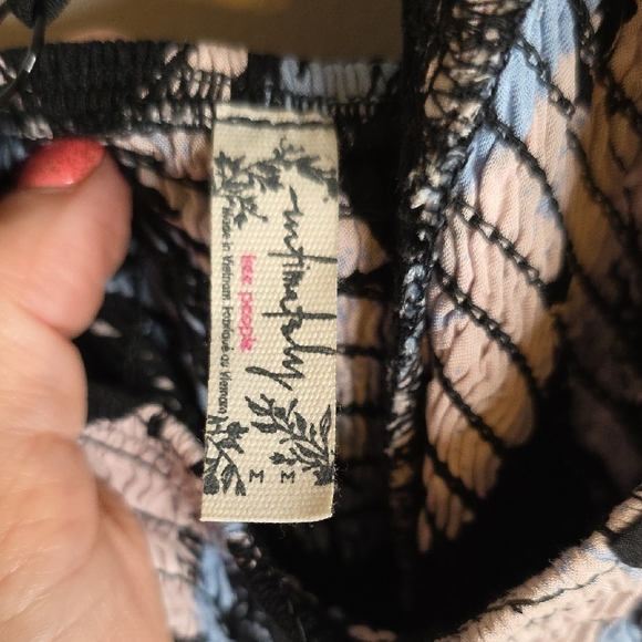 Free People Black and Blue Floral Maxi Dress HEAT WAVE FOLIAGE - SZ M - Picture 6 of 7